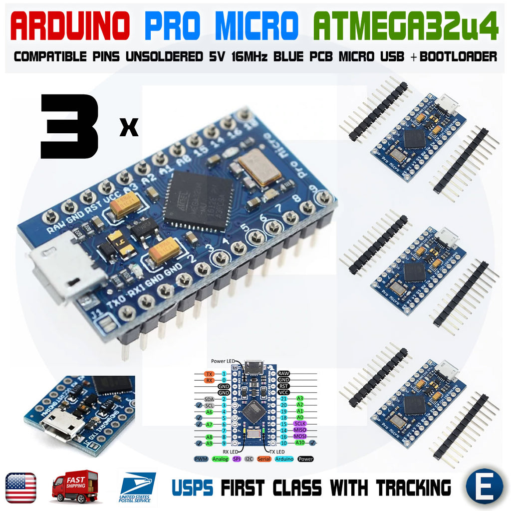 Arduino Pro Micro Mounting Pro Micro ATMEGA32U4 5V 16MHz Arduino Pro Micro 5V Scheda Pro Micro ...