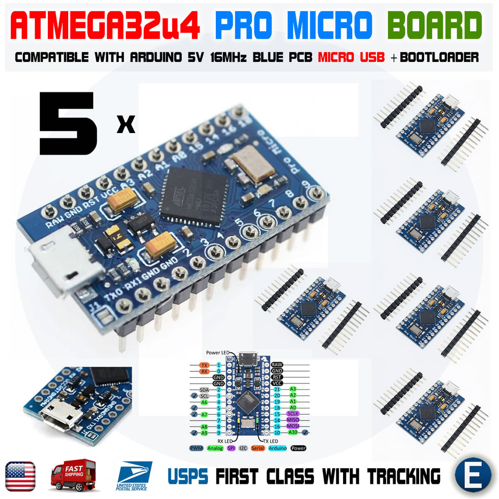 Arduino Leonardo Pro Micro Atmega32U4 5V/16Mhz Replace Pro Mini ATmega328