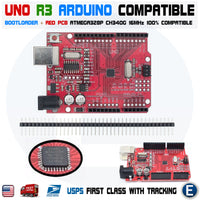 Arduino UNO R3 CH340G compatible ATMEGA328P RED PCB with bootloader - eElectronicParts