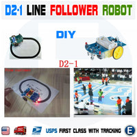 DIY Kit Intelligent D2-1 Line Follower Tracking Smart Car Robot Electronic USA - eElectronicParts