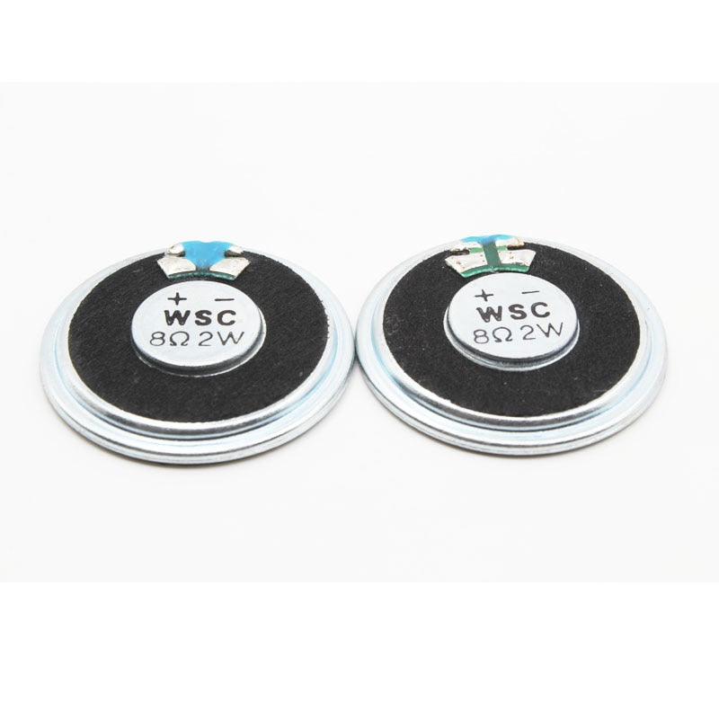 2pcs 36mm Diameter 8 Ohm 2W Mini Micro Audio Speakers - 6mm Deep, For Arduino & Electronics