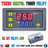 T3230 DC12V Timer Cycling Module Digital Display Time Delay Relay Switch LED