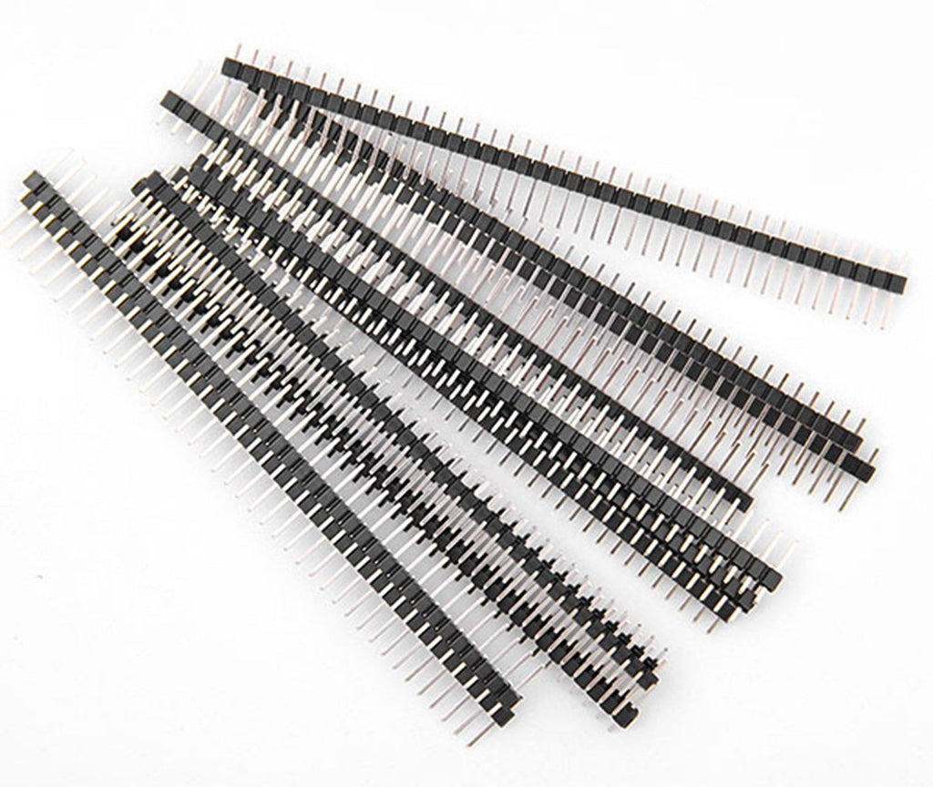 10Pcs 40Pin Male Single Row Straight Strip Pin Header PCB Panel 2.54mm Black