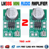 2pcs Mini LM386 DC 3-10V Micro Audio Power Amplifier Amp Board Module 750mW New - eElectronicParts
