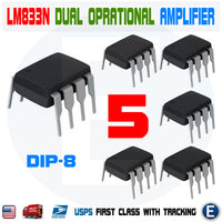 5PCS LM833N LM833 LM833NG Dual Operational Amplifier Low Noise High Speed DIP-8