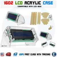 LCD1602 Transparent Acrylic LCD Shell for 2.5'' 1602 yellow/blue Enclosure Case