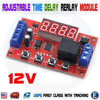 DC 12V 10A Adjustable Time Delay Relay Module LED Digital Timer Switch + Case