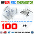 100pcs 10value Thermistor Resistor Kit NTC-MF52AT 1 2 3 4.7 5 10 20 47 50 100K