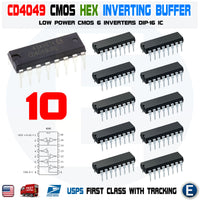 10pcs CD4049UBE CD4049 CMOS Hex Inverting Buffer and Converter IC Dip-16 CD4049BE