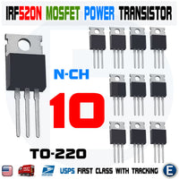 10pcs IRF520 IRF520N N-Channel IR Power MOSFET Transistor TO-220 - eElectronicParts