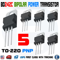5PCS BD242C Power Transistor PNP 45V 3A 40W TO-220 Bipolar Epitaxial BD242