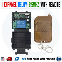DC 12V 1 Channel Wireless Relay Remote Control Switch Receiver Transmitter Remote Controller 315MHz 100m - eElectronicParts