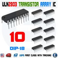 10pcs ULN2803 ULN2803A Darlington Sink Driver Transistor Array-8 NPN DIP18 IC - eElectronicParts