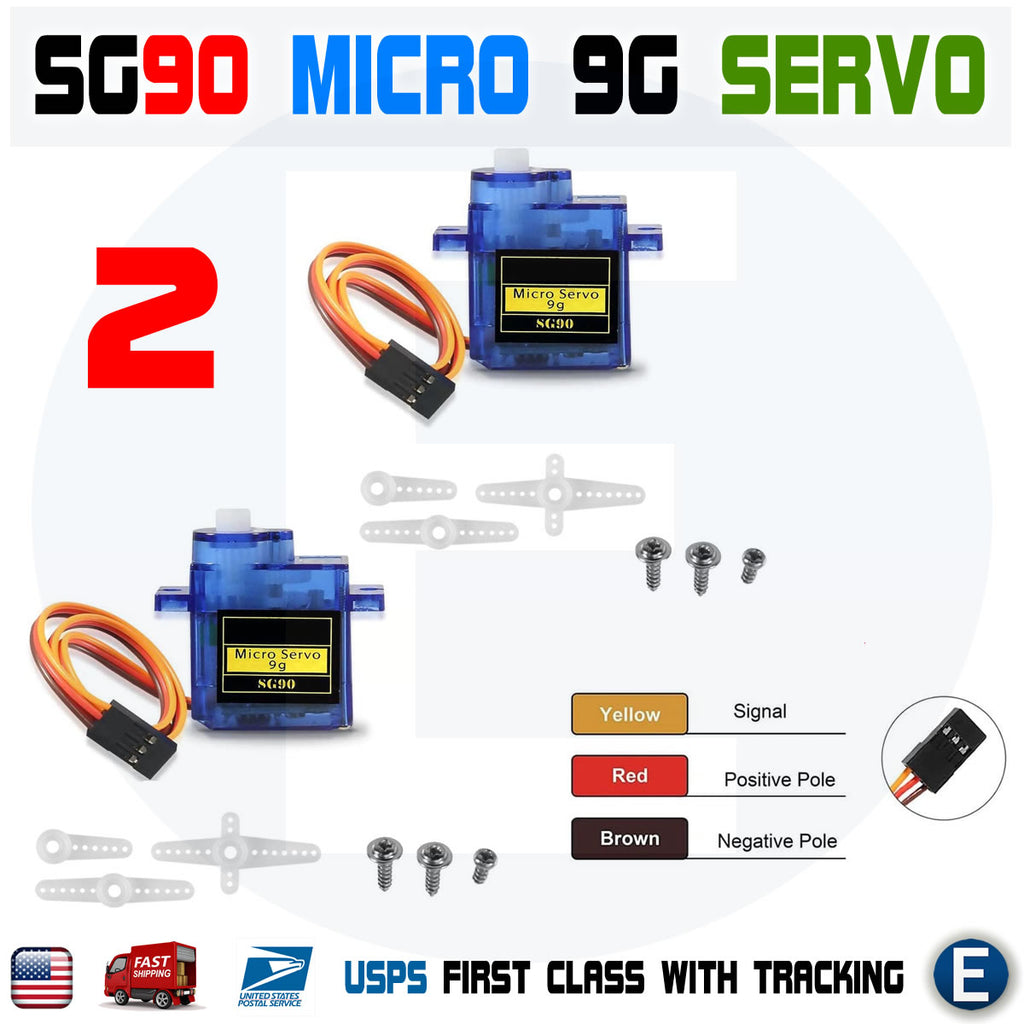 2 Pcs Mini Gear Micro 9g Servo SG90 For RC Helicopter Airplane Boat Ca –  eElectronicParts