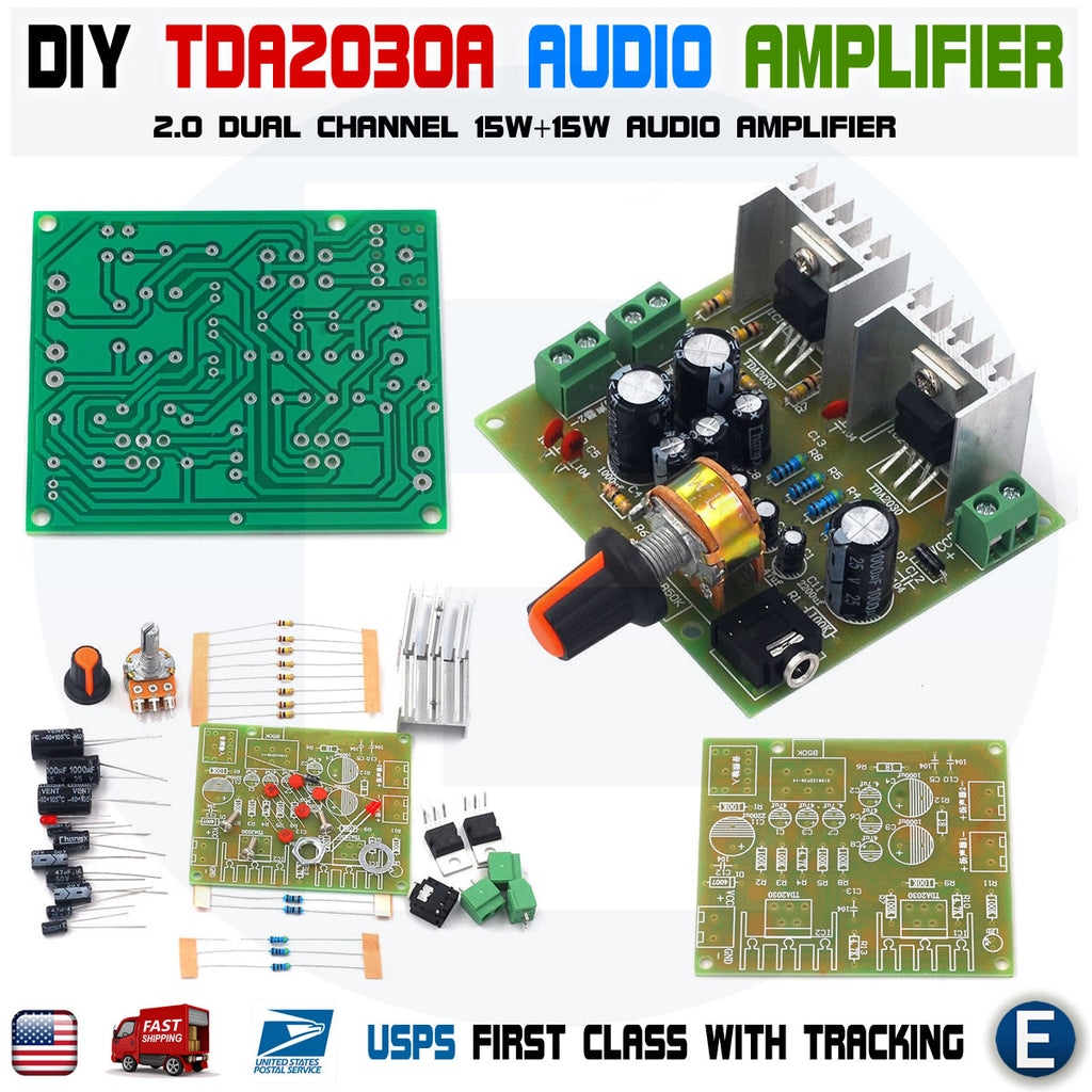 DIY TDA2030A 2 Channel 15W+15W 2 CH 15W×2 Amplifier AMP Board Kit - eElectronicParts