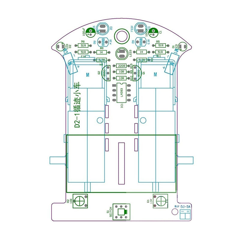 DIY D2-2 Intelligent Line follower/Tracking Smart Car Kit - Robotools