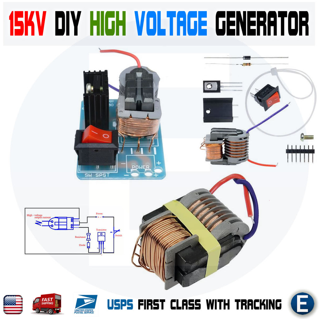 15KV High Voltage Inverter Generator Spark Arc Ignition Coil Module DIY Kit 3.7V - eElectronicParts