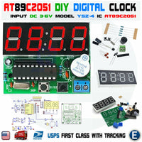 C51 4 Bits LED Digital Electronic Clock AT89C2051 C51 Production Suite DIY Kit - eElectronicParts