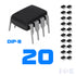 20pcs UA741CN UA741 LM741 IC ST DIP-8 Operational Amplifier