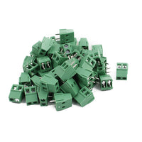 100PCS KF128-2P Green PCB Mount Screw Terminal Block Connector 2 Pin 5MM Pitch
