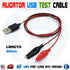 Alligator Test Clips Clamp to USB Male Connector Power Adapter Cable 60cm Long
