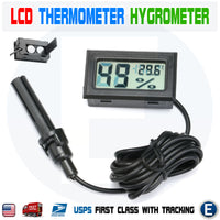 Mini LCD Digital Thermometer Hygrometer + Probe Batteries Temperature Humidity