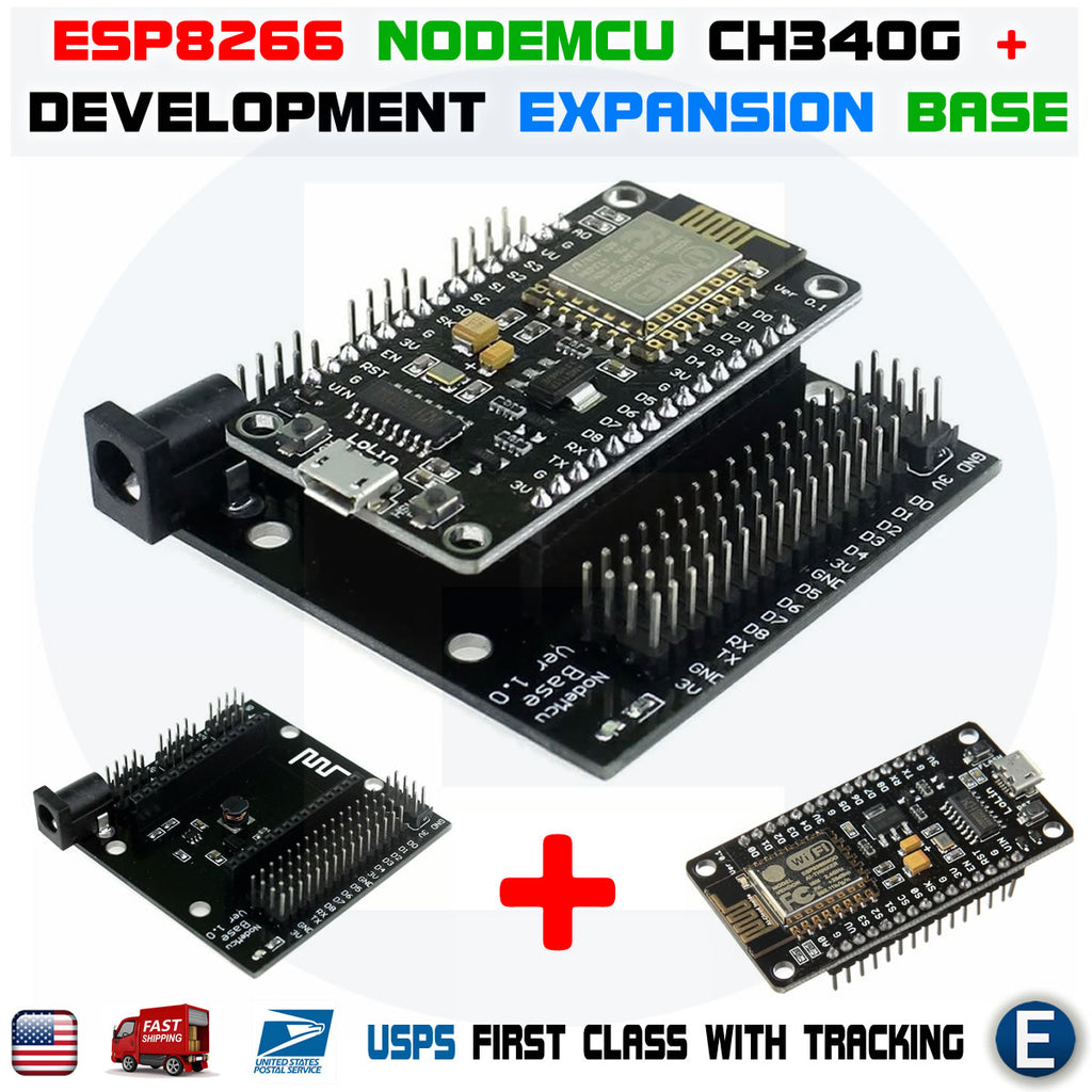 NodeMcu LUA ESP8266 ESP-12E CH340G WiFi Development Board V3 DIY Expan ...