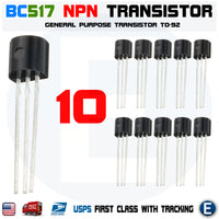 10pcs BC517 General Purpose NPN Darlington Transistor TO-92 NPN 30V 0.4A