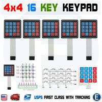 5pcs 4x4 16 Key Keypad Membrane Switch Matrix Array for Arduino Raspberry Pi USA