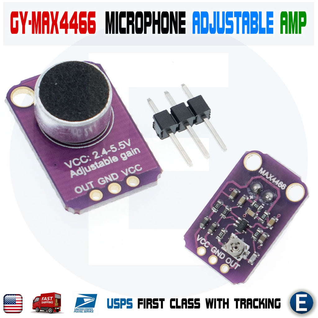 GY-MAX4466 electret microphone amplifier MAX4466 adjustable amplifier module - eElectronicParts