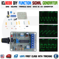 ICL8038 DIY Monolithic Function Signal Generator Module Sine Square Triangle Electronic Board DC 12V 50-5KHz