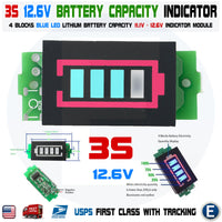 Li-ion 3S 12.6V 4 Blocks Lithium Power Module Battery Capacity Display Tester Indicator - eElectronicParts