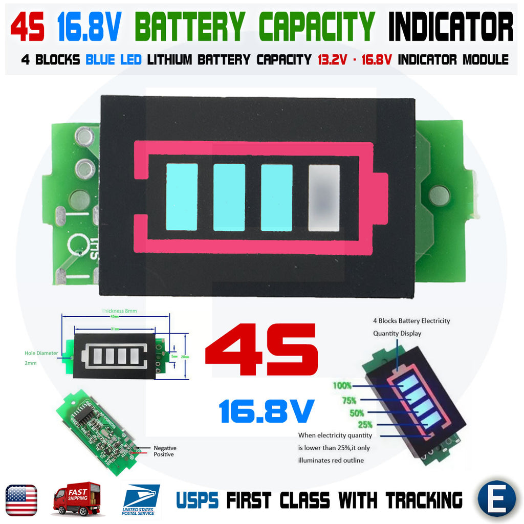 4S 16.8V Lithium Battery Capacity Indicator Battery Power Display Board Tester Li-po Li-ion Pack LED Battery Level Indicator - 1420 4S 16.8V Lithium Battery Capacity Indicator Battery Power Display Board Tester Li-po Li-ion Pack LED Battery Level Indicator - 1420