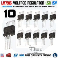10pcs LM7915 L7915CV 7915 15V Linear Negative Voltage Regulator IC Chip - eElectronicParts