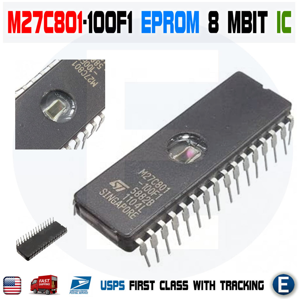 Chip Eprom Genérico Nuevo Chip EPROM M27C801-100F1 Nuevo, 8Mbit, 100ns, 32CDIP - Para Electrónica, Proyectos O Reparaciones Memoria UV 100ns 32CDIP - Foto 12