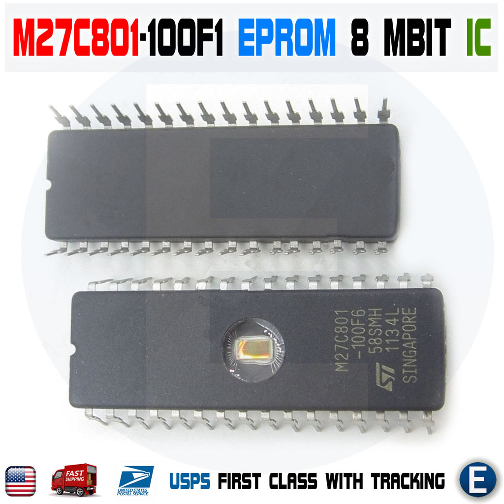Chip Eprom Genérico Nuevo Chip EPROM M27C801-100F1 Nuevo, 8Mbit, 100ns, 32CDIP - Para Electrónica, Proyectos O Reparaciones Memoria UV 100ns 32CDIP - Foto 8