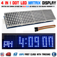 Matrix blue led display module max7219 5p line 8x32 4 in 1 Arduino compatible MCU Raspberry pi