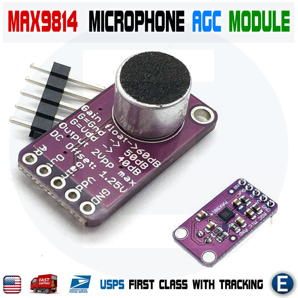 MAX9814 Electret Microphone Amplifier Stable Module Auto Gain Control ...