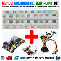 MB102 830 Solderless Breadboard Power Supply 65pcs jump cables Arduino Raspberry - eElectronicParts