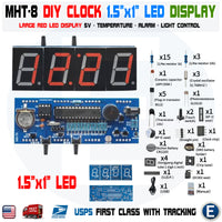 MHT-8 DIY KIT Clock Digital Tube Large LED Display MCU STC15F204EA 5V Electronics