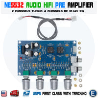 NE5532 Preamp Pre Amplifier Audio Adjustment Plate Double AC12V HIFI Amplifier Preamplifier Volume Tone Control - eElectronicParts