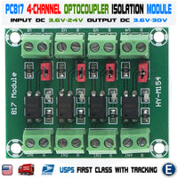 PC817 4-Channel Optocoupler Isolation Module 3.6-30V Phototransistor for Arduino