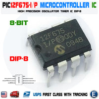 10pcs PIC12F675-I/P Microchip RISC Microcontroller PIC12F675 DIP-8 Flash-Based 8-Bit CMOS