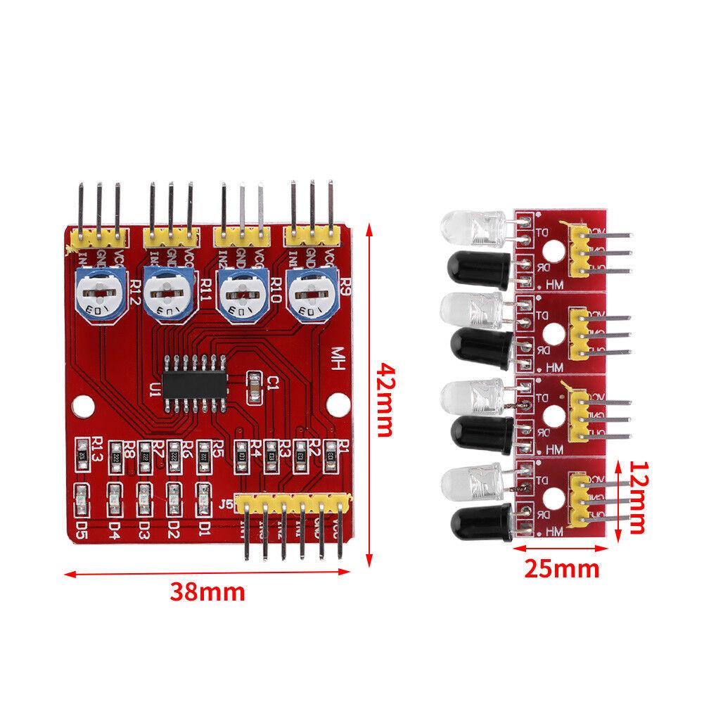 4-Channel Infrared IR Line Tracking Detection Sensor Module Smart Car - eElectronicParts