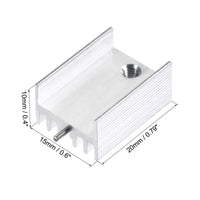 10pcs TO-220 Silver Aluminum Cooling Heat Sink Heatsink Transistor Radiator 15x10x20mm