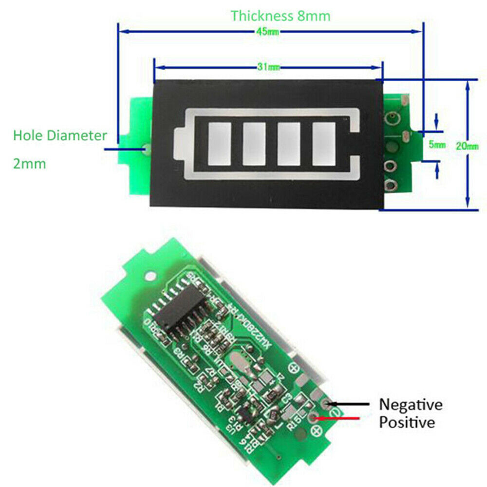 Li-ion 3S 12.6V 4 Blocks Lithium Power Module Battery Capacity Display Tester Indicator - eElectronicParts