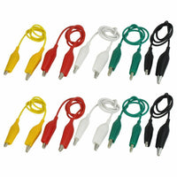 10Pcs Double Ended Alligator Clips Test Lead Jumper Wire 50cm 5 Colors 5 Pairs Crocodile Clamps