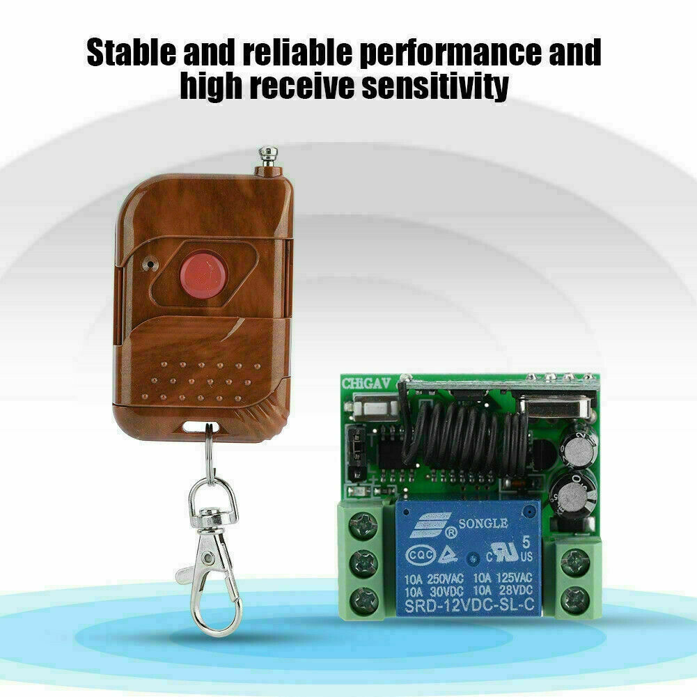 DC 12V 1 Channel Wireless Relay Remote Control Switch Receiver