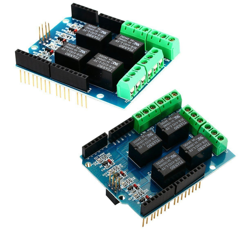 Relay Shield 5V 4-channel 4CH relay QUAD module Arduino UNO R3 ...