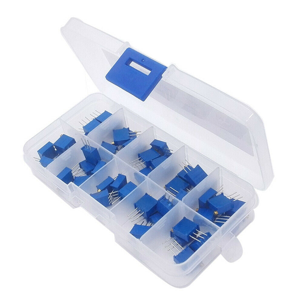 50pcs 10 Value New 3296W Multiturn Variable Resistor Trimmer Potentiometer Kit - eElectronicParts